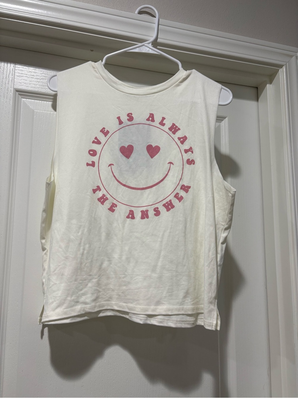 Good hYOUman Love Is Always The Answer Smiley Muscle Tank - Large